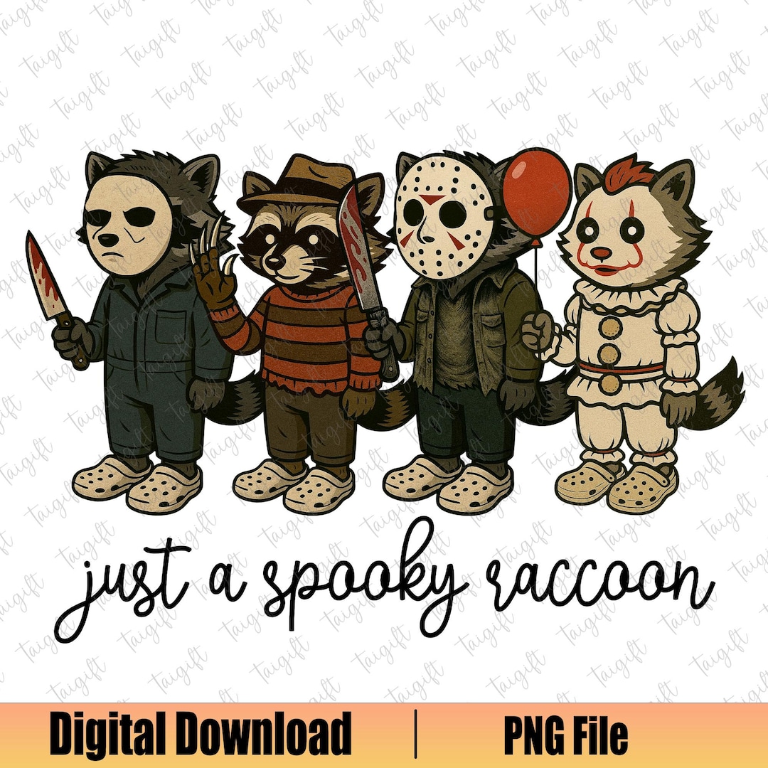Just a Spooky Racoon Png, Halloween Horror Png, Funny Halloween Png ...