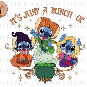 It&#39;s Just a Bunch Of Halloween Png, Blue Character Witches Png, Witch Sisters Png, Halloween Sisters Png, Trick Or Treat Png, Spooky Vibes