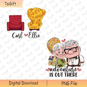 Personalized Adventure Is Out There Png, Family Vacation Png, Matching Couple Shirt Png, Up Movie Png, Cartoon Characters, Couple Gifts