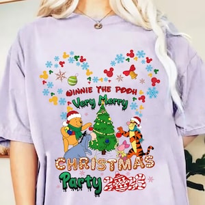 Winnie The Pooh Very Merry Christmas Party 2023 Png, Christmas Bear And Friends Png, Merry Christmas Png, Christmas Cartoon, Chgristmas Tree