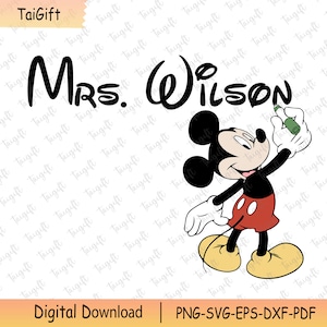 Personalized Teacher Svg, Custom Name Teacher Svg, Back To School Svg, First Day Of School Svg, Mouse and Friends, Teacher Svg, Vacay Mode