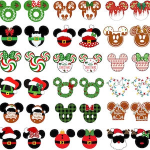 Christmas Mouse Ear Bundle Svg, Santa Mouse Svg, Gingerbread Man Svg, Christmas Svg, Mouse Christmas Svg, Candy Cane Svg, Christmas Shirt