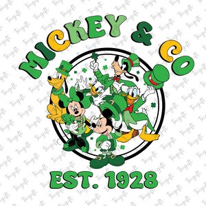 Feliz Día de San Patricio Png, Ratón y Amigo, Día de San Patricio del Ratón, Día de San Patricio, Shamrock Png, Lucky Vibes, Trébol de 4 hojas, Día del Paddy