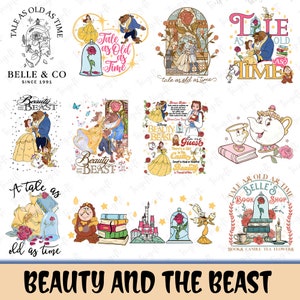 Schoonheid en beest PNG-bundel, prinses PNG-ontwerpen, grappig citaat prinses PNG, prinsessen PNG, vintage prinses PNG, vacay-modus, familie-uitje