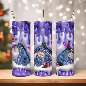 Emballage de verre gonflé 3D avec personnage de dessin animé, gobelet ourson, emballage de verre gonflé Winnie 3D, ourson gonflé et ses amis, motif ours gonflé 3D