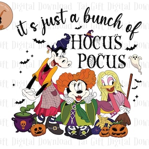 It&#39;s Just A Bunch Halloween Png, Trick Or Treat, Spooky Vibes Png, Witch Sisters Png, Halloween Sisters Png, Halloween Sublimation Designs