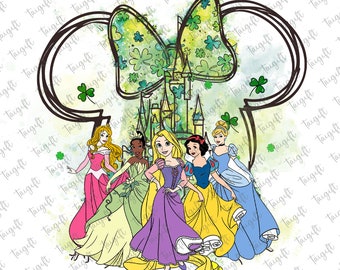 Princess St Patricks Day Png, Four Leaf Clover St Patricks Day Png, Irish Princess Png, Saint Patrick’s Day Png, Lucky Shamrock Png