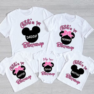 Anniversaire fille personnalisé Svg, Svg la maman de la fille qui fêtait son anniversaire, Svg souris de la petite fille qui fêtait son anniversaire, Svg joyeux anniversaire, Svg Magical Kingdom
