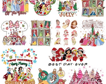 Princess Christmas Png Bundle, Merry Christmas Png, The Most Worderful Time Of The Year, Christmas Cookie, Magical Kingdom, Christmas Vibes