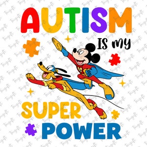 Autismus ist meine Supermacht Png, Superheld Maus Autismus Png, Autismus Puzzleteil Png, Superheld Autismus Bewusstsein Png, Autismus Akzeptanz Png