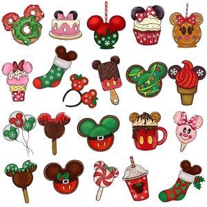 クリスマス スナック クリップアート PNG バンドル、クリスマス キャラクター ジンジャーブレッド PNG、クリスマス マウス PNG、マジック キングダム クリスマス クッキー ファミリー