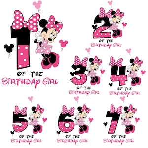 Cumpleaños de niña Svg, Feliz cumpleaños Svg, Ratón rosa del cumpleaños Svg, Vacaciones familiares 2023 Svg, Reino mágico Svg, Modo vacay Svg