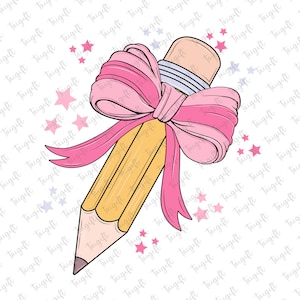 Coquete Lápis Com Laço Rosa Png, De Volta às Aulas Png, Coquete Professor Png, Professor Lápis Png,Professor Png Desenhos Para Camisas,Arquivos Digitais
