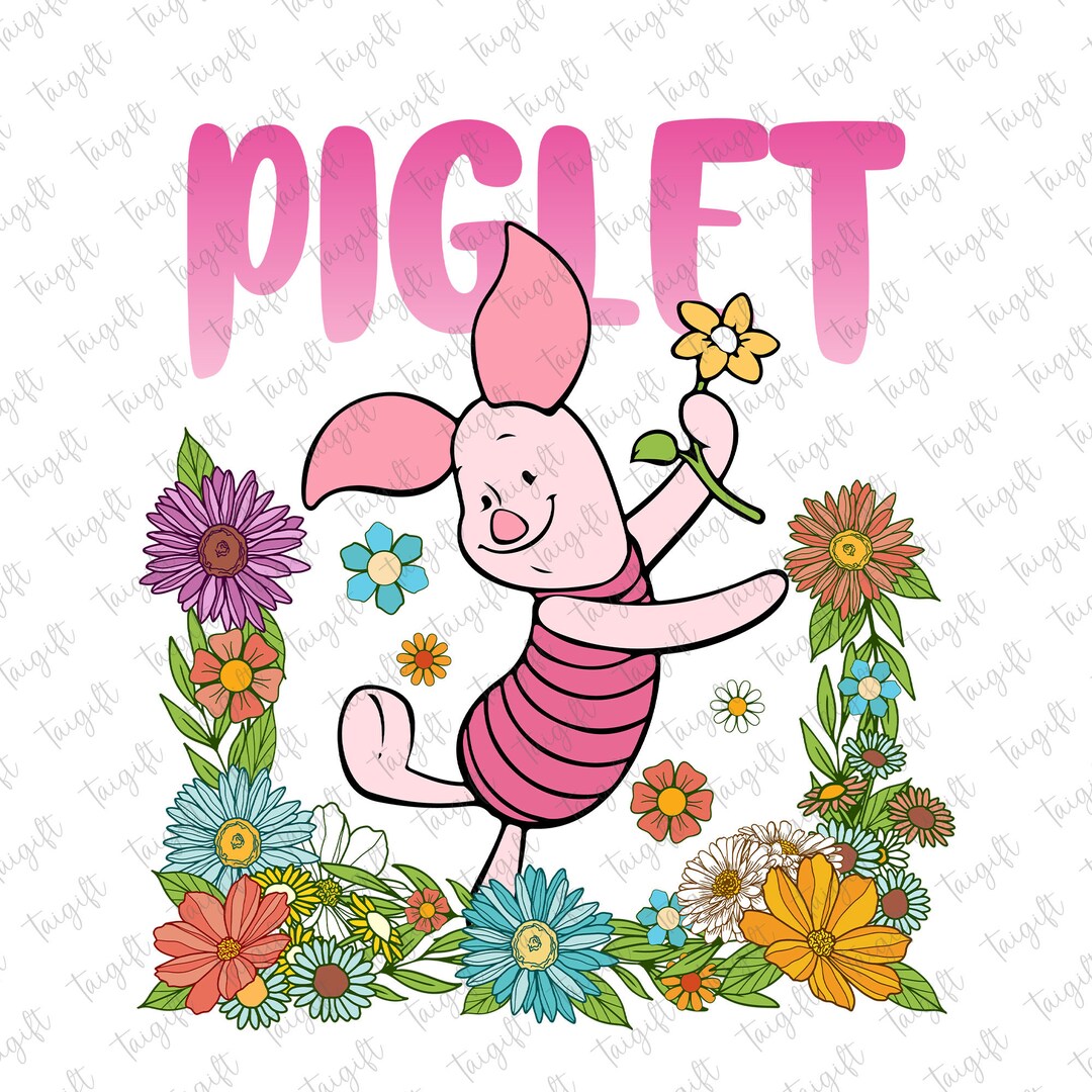 Floral Piglet Png, Winnie the Pooh Png, Family Vacation Png, Bear and