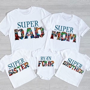 Personalisierte Super Familie Bundle Png, Superhelden Familie Png, Super Papa, Super Mama, Familienurlaub 2023 Png, digitaler Download