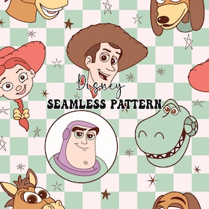 Toy Story Seamless Pattern, Story Friends Seamless Pattern, Magical Seamless, Trendy Pattern, Cartoon Seamless Pattern, Fabric Sublimation