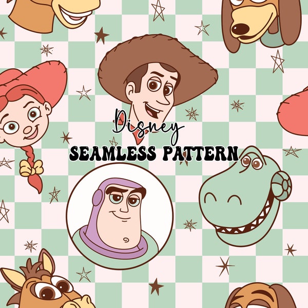 Toy Story Seamless Pattern, Story Friends Seamless Pattern, Magical Seamless, Trendy Pattern, Cartoon Seamless Pattern, Fabric Sublimation