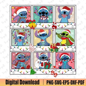 Christmas Polaroid Picture Svg, Merry Stichmas Svg, Cartoon Characters, Christmas Squad Svg, Xmas Holiday Svg,Family Vacation Svg,Xmas Shirt