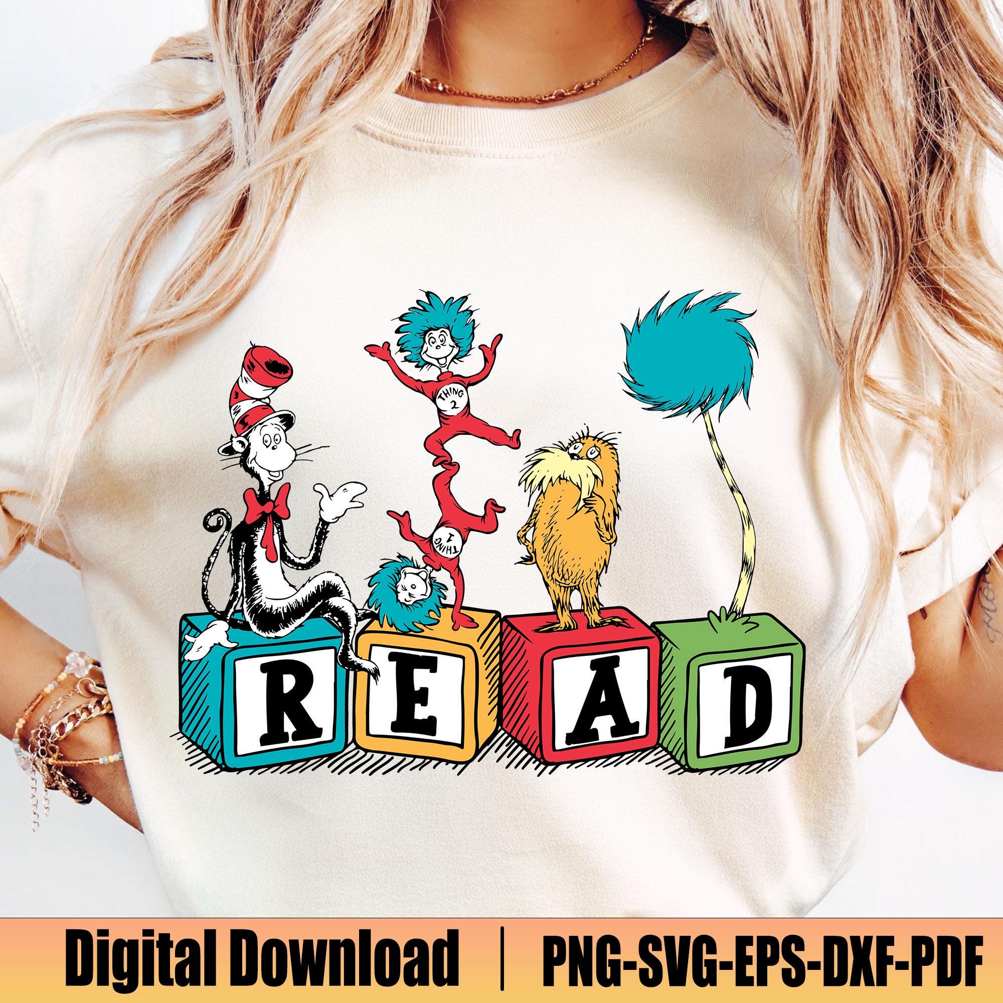 Read Across America Svg, Dr Seuss Svg, Cat in the Hat Svg, Reading Day ...