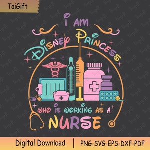 Verpleegkundige prinses Svg, Nurse's Day 2024 Svg, Nurse Life Svg, Magical Kingdom Svg, familievakantie Svg, familieshirt, prinses Svg, Vacay Mode