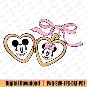 Valentine Heart Locket Svg, Happy Valentines Day Svg, Mouse and Friends, Magical Valentine Svg, Family Vacation Svg, Love Season Svg
