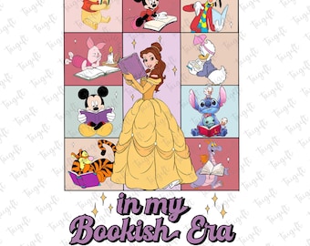 En mi época literaria (Personajes leyendo, Amante de los libros, Ratón y amigos, Librería de princesas, Literario, Vacaciones familiares)