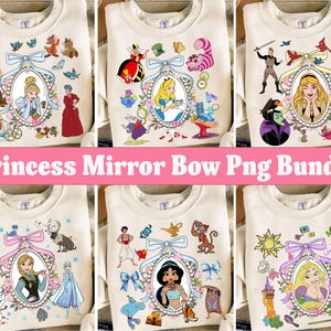 Princess Mirror Bow Png Bundle, Fairytale Princess Png, Magical Frame Png, Magical Mirror Bow Png, Princess Trip Png, Family Matching Shirt
