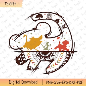 Dierenrijk Svg, beste vriend Svg, vriendschap Svg, familievakantie Svg, familie-uitstapje Svg, Hakuna Matata Svg, stripfiguren, digitale bestanden
