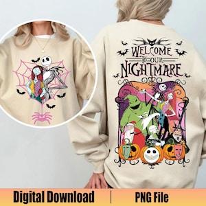 Benvenuti nel nostro incubo PNG, Halloween PNG, personaggi da incubo, Halloween horror PNG, stagione spettrale PNG, orrore PNG, maglietta coppia di Halloween