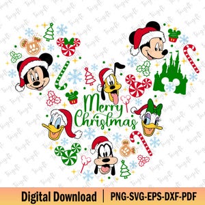 Merry Christmas Svg, Christmas Mouse Head Svg, Mouse and Friends, Christmas Squad Svg, Holiday Season Svg, Family Christmas Svg, Christmas