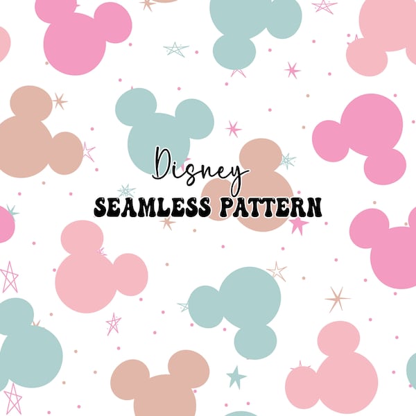 Magische Maus nahtlose Muster, Maus nahtlose digitales Papier, Retro Maus nahtlose Muster, magische Königreich Nahtlos, Stoff-Design Sublimation