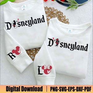 Pareja de San Valentín Svg, Ratón y amigos, Reino mágico Svg, Pareja de ratones Svg, Feliz día de San Valentín Svg, Diseño de camiseta de manga, Amor Svg