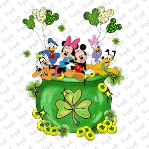 Mouse St Patricks Day Png, Saint Patrick’s Day Sublimation, Lucky Shamrock Png, Mouse And Friends, Paddy's Day Png, Happy St. Patrick's Day