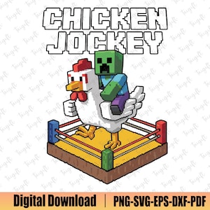 Chicken Jockey Svg, Cute Gaming Svg, Chicken Game Movie Svg, Boy Funny Shirt Png, Gamer Chicken Svg,Funny Riding Chicken Svg,Gift For Gamers