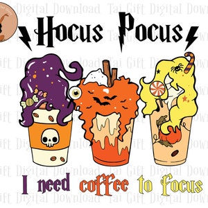 集中するにはコーヒーが必要 SVG、コーヒー ラテ ドリンク コージー SVG、魔女の姉妹 SVG、ハロウィンの姉妹 SVG、ハロウィン SVG、トリック オア トリート SVG