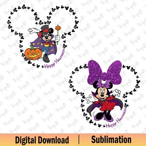 Bundle Hallowen Mouse And Friends Png, Magical Kingdom Png, Halloween Png, Trick Or Treat Png, Spooky Season Png, Halloween Family Trip Png