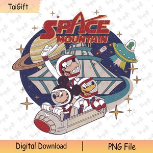 Mouse and Friends Space Mountain Png, 90's Space Mountain Png, Astronaut Neon Png, Family Vacation Png, Space Shirt, Best Day Ever Png