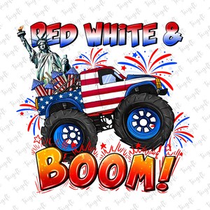 Red White And Boom Png, 4 de julho Png, Patriotic Monster Truck Png, Estátua da Liberdade dos EUA Png, Dia da Independência Png, American Memorial Day