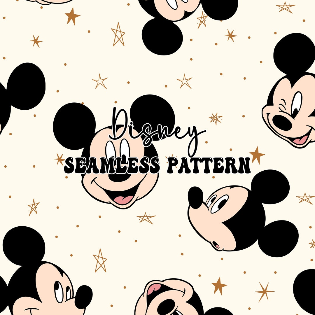 Magical Mouse Seamless Pattern, Mouse Seamless Digital Paper, Retro ...