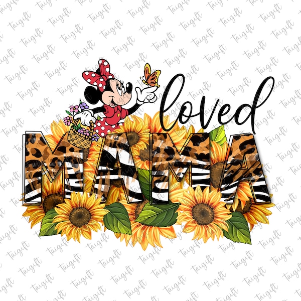 Retro Sunflower Loved Mama Png, Mother's Day Png, Mouse and Friends, Motherhood Png, Funny Mom Png, Mouse Mom, Mama Life Png, Gift for Mom