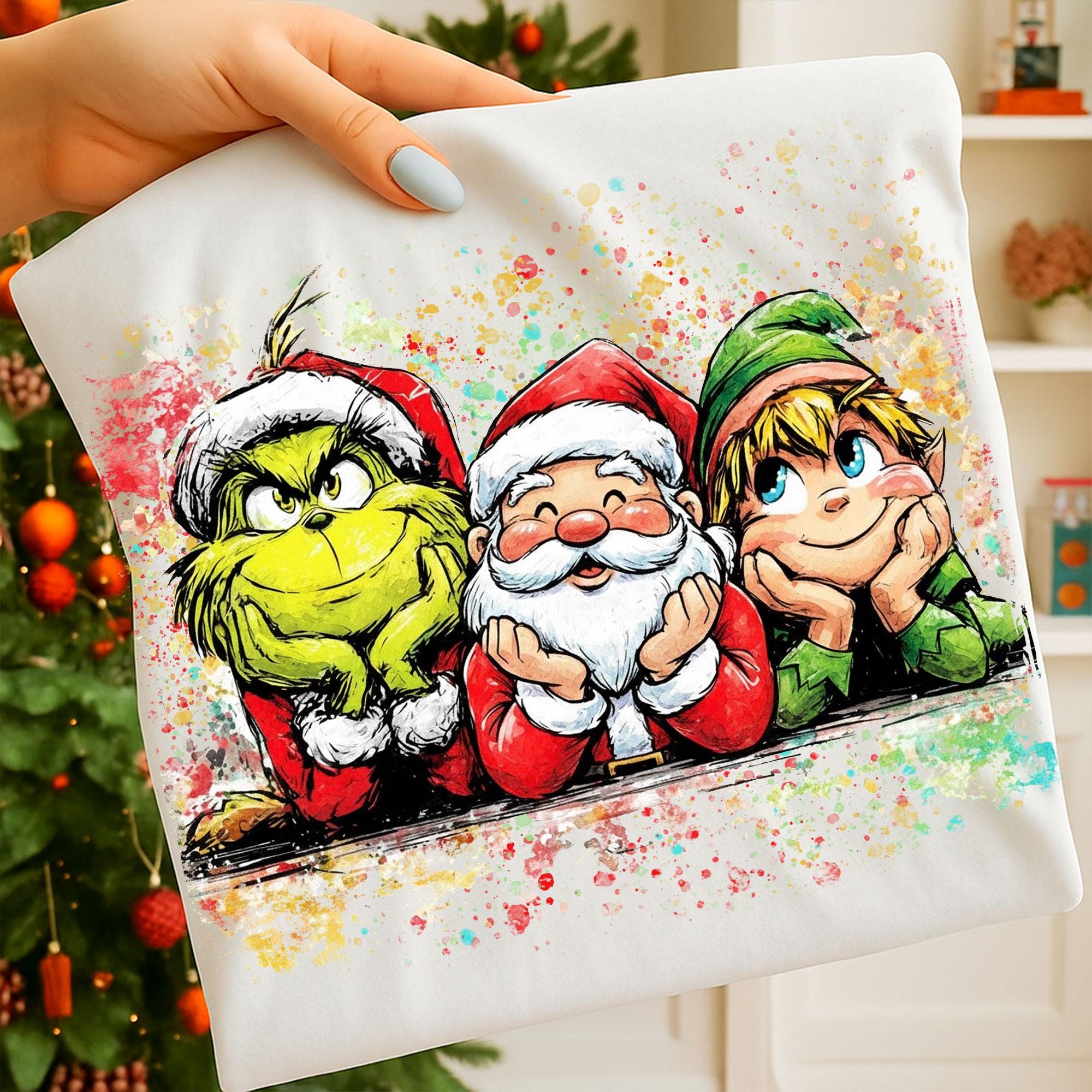 Retro Grinc Christmas Design: Santa Elf Green Character Png, Colorful ...