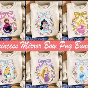 Princess Coquette Bow Png Bundle, Magical Mirror Bow Png, Princess Trip Png, Girls Trip Png, Princess Family Shirt, Family Vacation Png