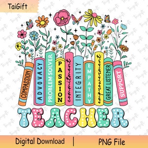 Enseignant livre Png fleurs sauvages, leur apprendre à les regarder grandir Png, livre de l'enseignant Png, floral enseignant Png, rentrée des classes Png, chemise enseignant
