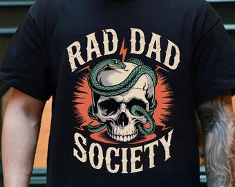 Rad Dad Society PNG, Skull Snake Rock Dad Sublimation, Cool Dad Png, Father's Day Png, Dad Life Png, Daddy T-shirt Design, Digital Download