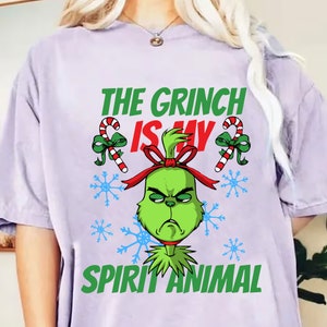 Merry Grinchmas Png, Spirit Animal Christmas Character Png, Christmas Cane Png, Merry Christmas Png,Trendy Christmas, Santa Claus