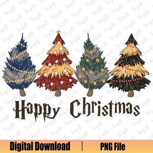 Weihnachtsbaum Png, Zauberschule Png, HP Zauberer Häuser Weihnachten Png, Frohe Weihnachten Png, Weihnachtsgruppe Png, WeihnachtsShirt Design