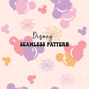 Mouse Balloon Seamless Pattern, Mouse Seamless Digital Paper, Retro Mouse Seamless Pattern, Magic Kingdom Seamless,Fabric Design Sublimation
