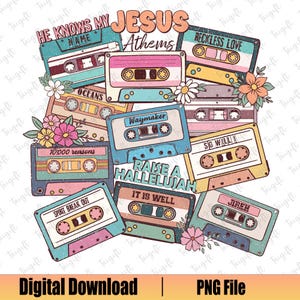 Retro Jesus Cassette Tapes Png, 90s Country Cassette Tapes Png, Christian Worship Songs Png, Waymaker Raise A Hallelujah Png, Faith Shirt
