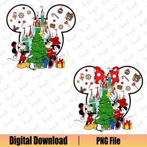 Bundle Christmas Mouse Png, Wesołych Świąt Png, Mysz i Przyjaciele, Para Świąteczna Png, Święta Bożego Narodzenia Png, Koszulka Dopasowana na Boże Narodzenie, Prezenty