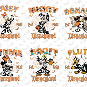 Pacote Halloween Mouse e Amigo Personagens de Terror Png, Personagens Halloween Png, Doces ou Travessuras Png, Halloween Skeleton Masquerade Png